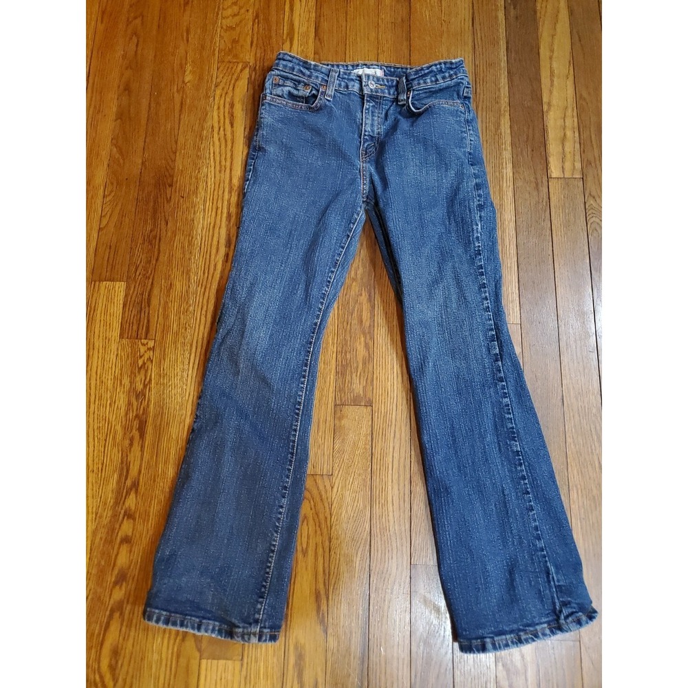 Levis 515 Bootcut Stretch‎ Jeans Womens 10 M Medium Dark Wash Denim Blue Red Tab